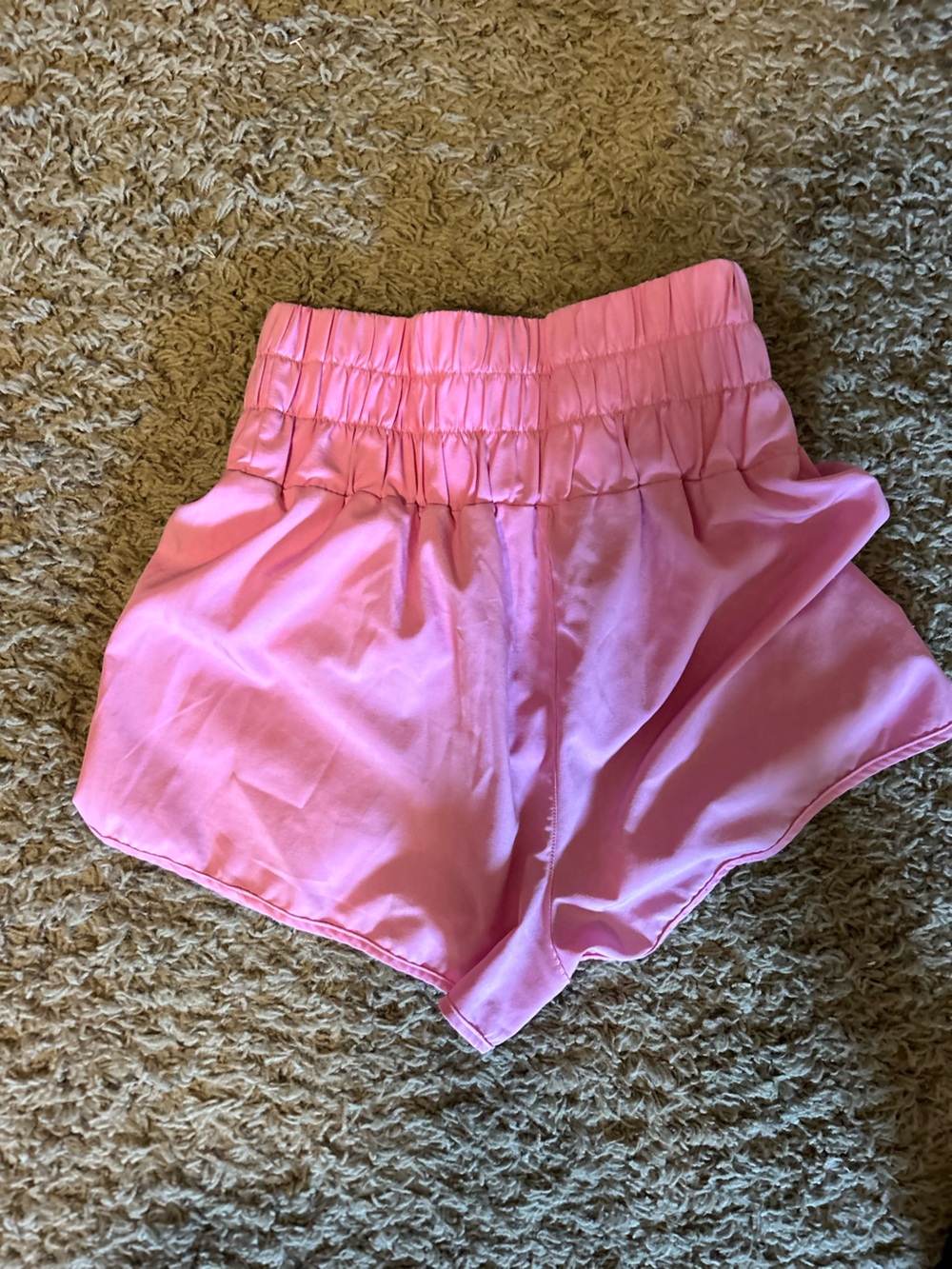 Women’s Pink Elastic Waist Shorts